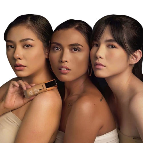 3 models representing lumecolors foundation