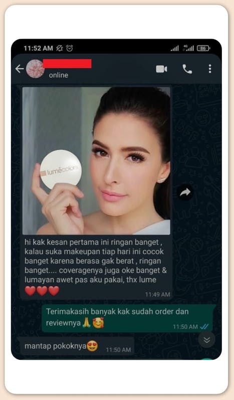 testimoni lumecolors loose powder (10)